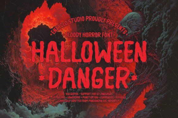 Halloween Danger: A Bloody Horror Display Font for Makers